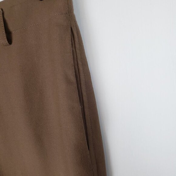 Akris Punto Dress Pants Mocha Brown Wool High Rise Tapered Leg Womens Size 6 - Picture 4 of 9